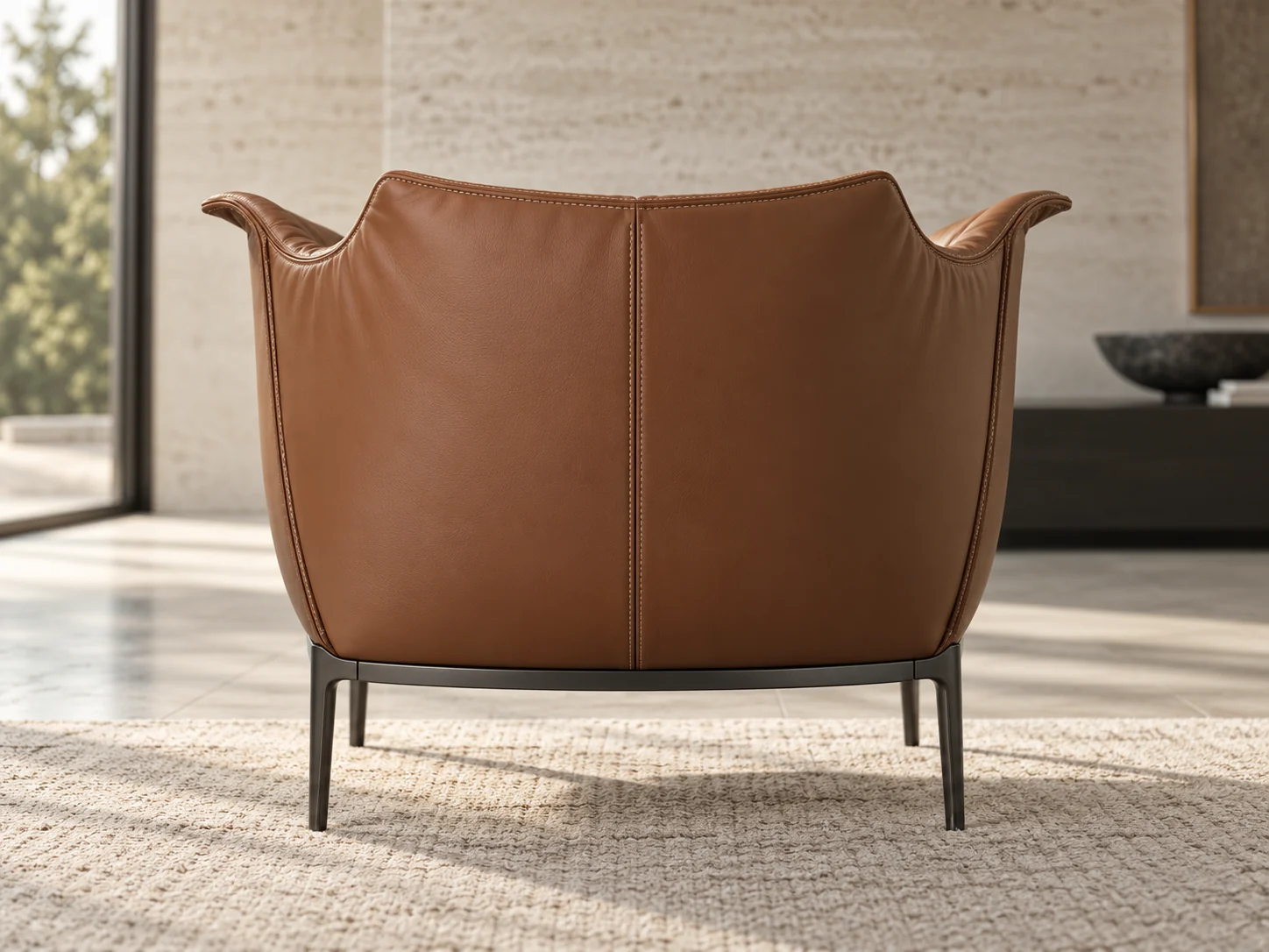 Archibald armchair seen from behind